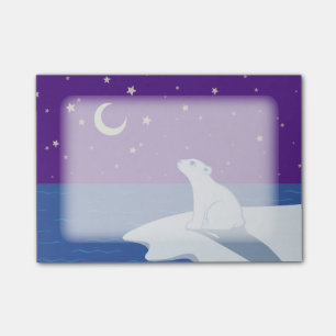 Post-it® Stargazing Polar Bear Cub Art