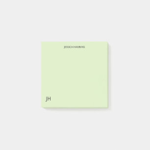 Post-it® Stations personnelles simples Monogram Pale Green