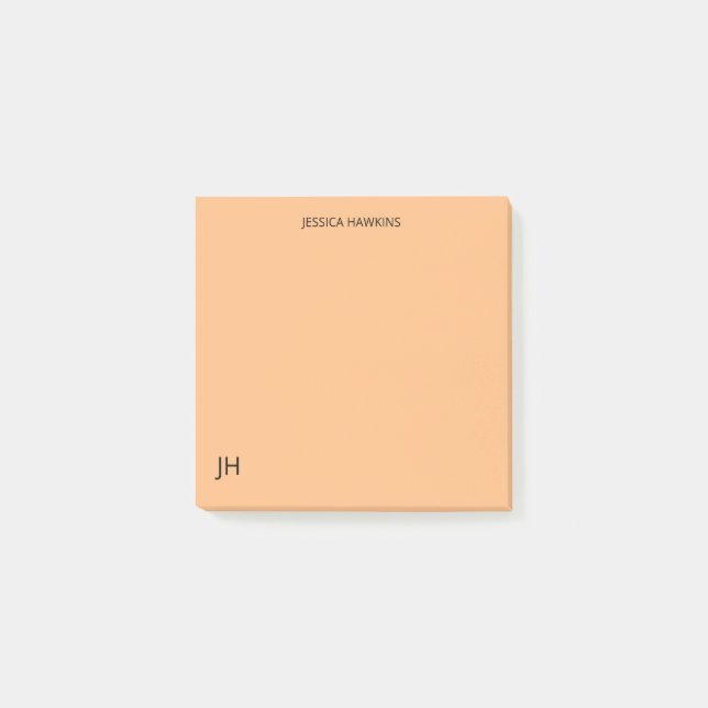Post-it® Stations personnelles simples Monogram Pale Orange (Devant)