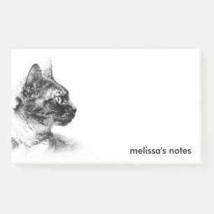 Post-it® Stella the Grey Cat Profil croquis
