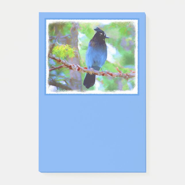 Post-it® Steller's Jay Painting - Art original pour oiseaux (Devant)