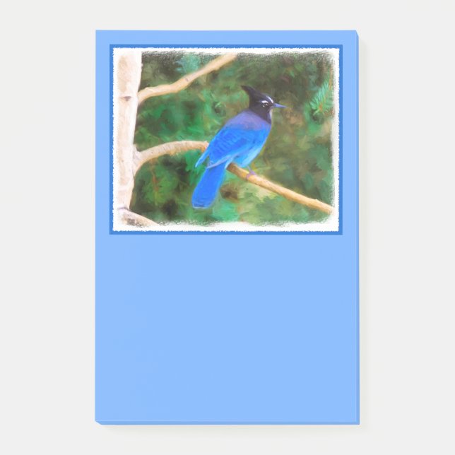 Post-it® Steller's Jay Painting - Art original pour oiseaux (Devant)