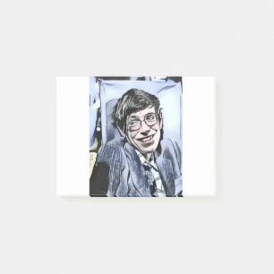 Post-it® Stephen Hawking photo.