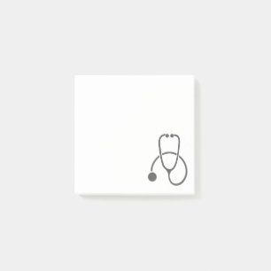 Post-it® Stethoscope gris élégant sur Pastel Blue