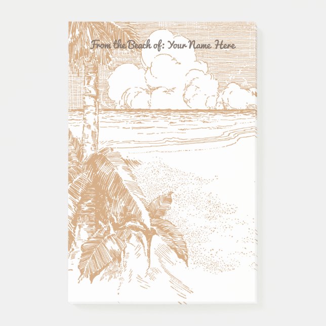 Post-it® Stickie vintage Plage Palm Tree (Devant)
