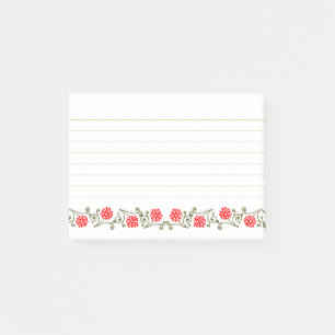 Post-it® Stickies vintages Red Gold Floral