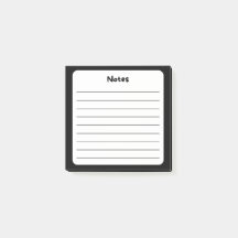 Sticky Sticky Note Pad classique noir et blanc