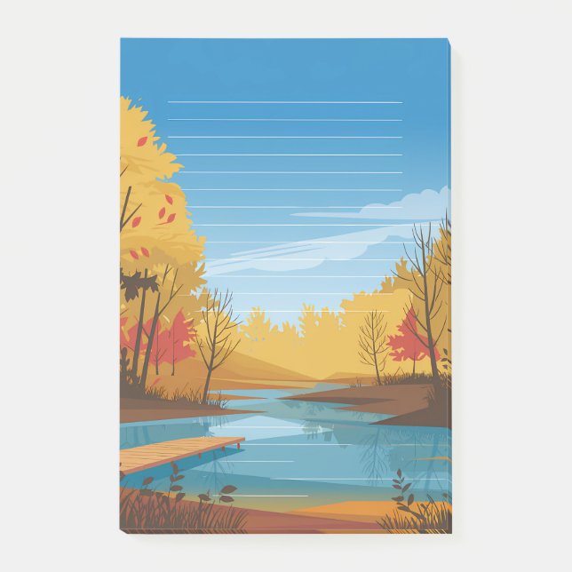 Post-it® Stillness dorée : Lac d'automne (Devant)