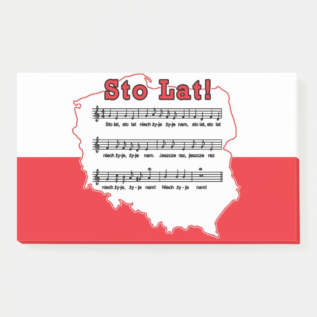Post-it® Sto Lat ! Carte de la chanson polonaise (Devant)