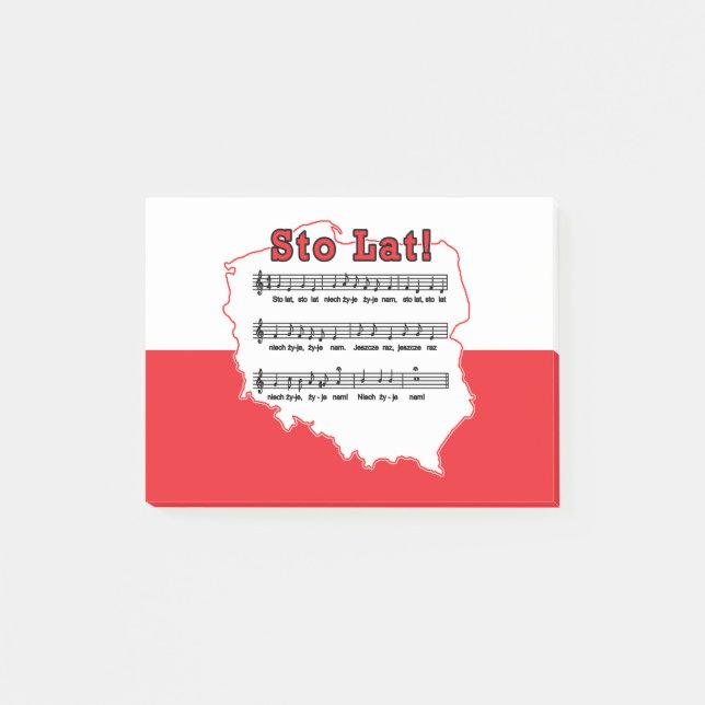 Post-it® Sto Lat ! Carte de la chanson polonaise (Devant)