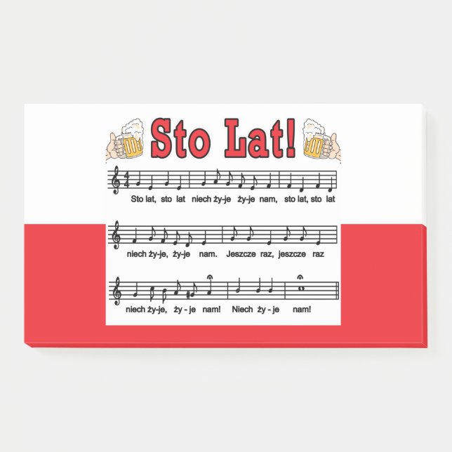Post-it® Sto Lat ! Chanson Avec Beer Mugs (Devant)