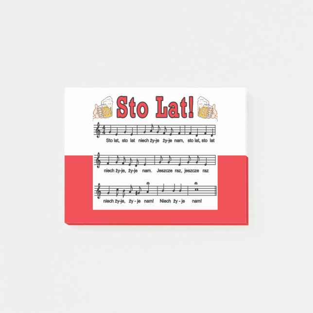 Post-it® Sto Lat ! Chanson Avec Beer Mugs (Devant)
