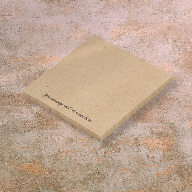 Post-it® Style de papier Kraft rustique personnalisé Boho (Rustic Kraft Boho Paper Style Personalized Post-it Notes)