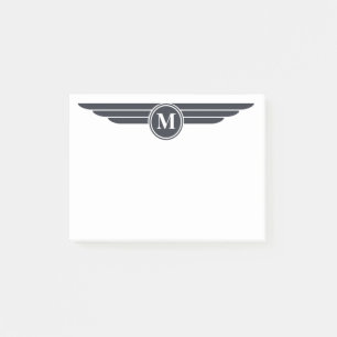 Post-it® Style Déco noir et blanc avec Monogramme