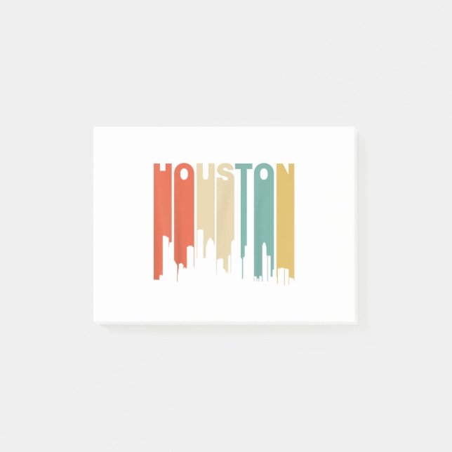 Post-it® Style Houston Texas Skyline des années 1970 (Devant)