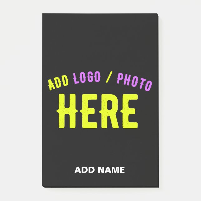 POST-IT® STYLÉ MODERNE PERSONNALISABLE NOIR MARQUE VERIFIÉE (Devant)