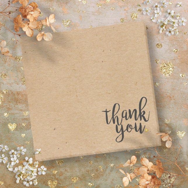 Post-it® Style Papier Kraft Rustique Merci (Rustic Kraft Paper Style Thank You Post-it Notes)