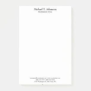 Post-it® Style rétro Élégant Plaque blanche simple