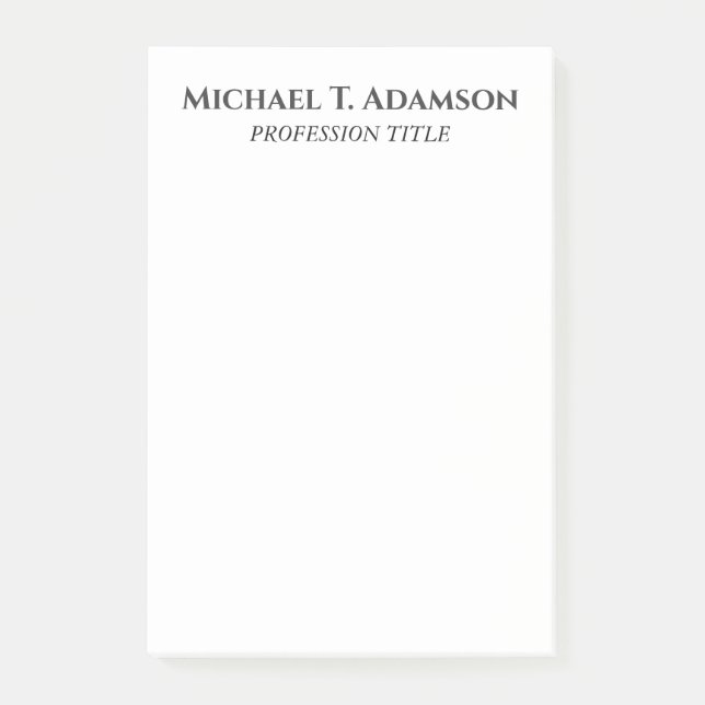 Post-it® Style Rétro Élégant Simple Uni Noir & Blanc (Devant)