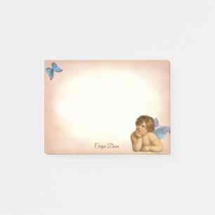 Post-it® Style Vintage Raphael Cherub & Blue Butterfly
