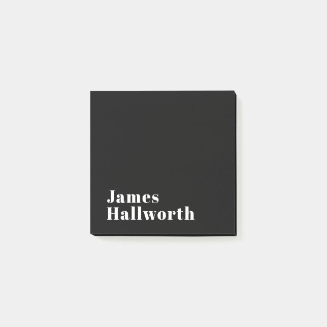 Post-it® Stylish Editable Retro Modern Name (ou autre texte (Devant)