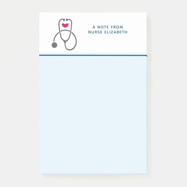 Post-it® Stylish Grey Nursing Stethoscope Illustration (Devant)