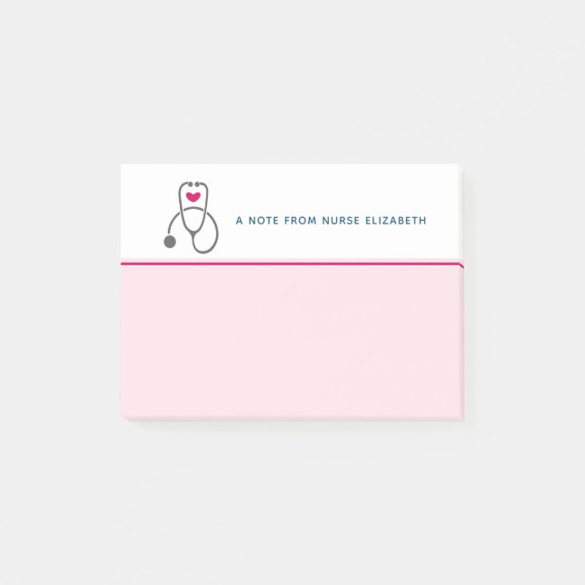 Post-it® Stylish Grey Nursing Stethoscope Illustration (Devant)