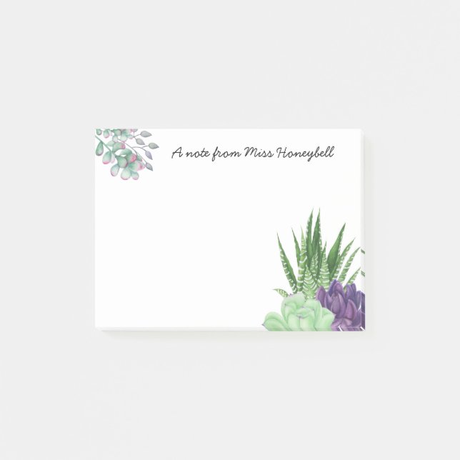 Post-it® Succulente aquarelle personnalisée (Devant)