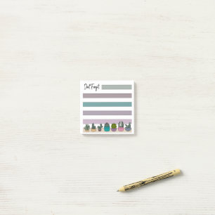 Post-it® Succulentes & Cactus en pot avec lignes arc-en-cie