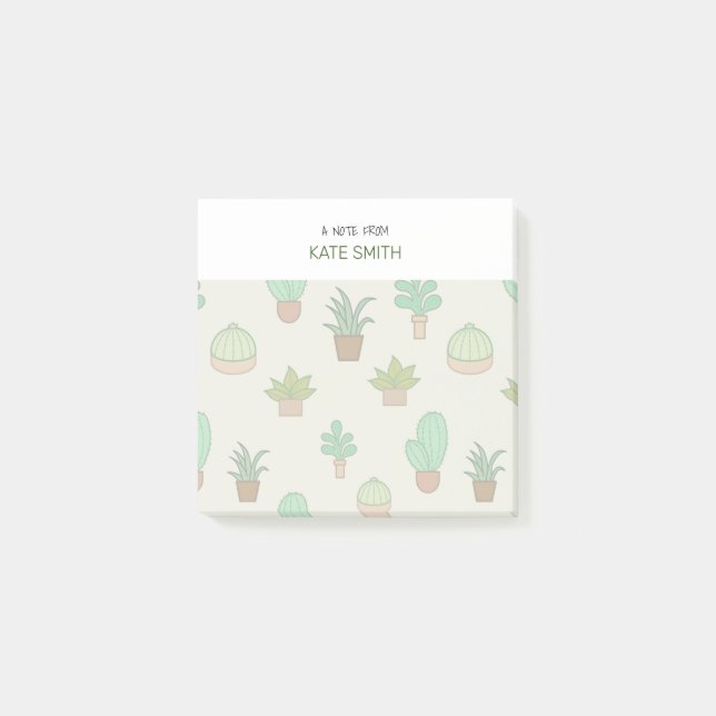 Post-it® Succulents et cactus illustrés mignons (Devant)