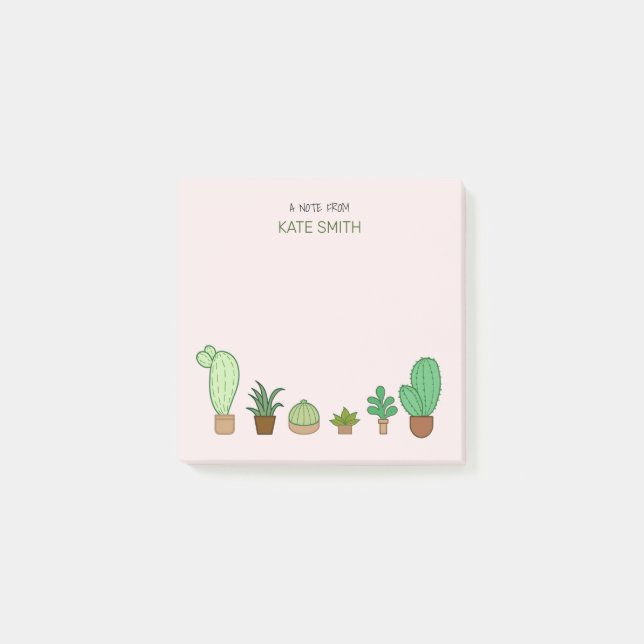 Post-it® Succulents et cactus illustrés mignons (Devant)