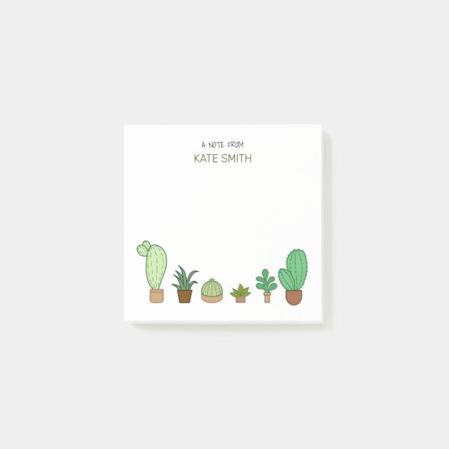 Post-it® Succulents et cactus illustrés mignons (Devant)