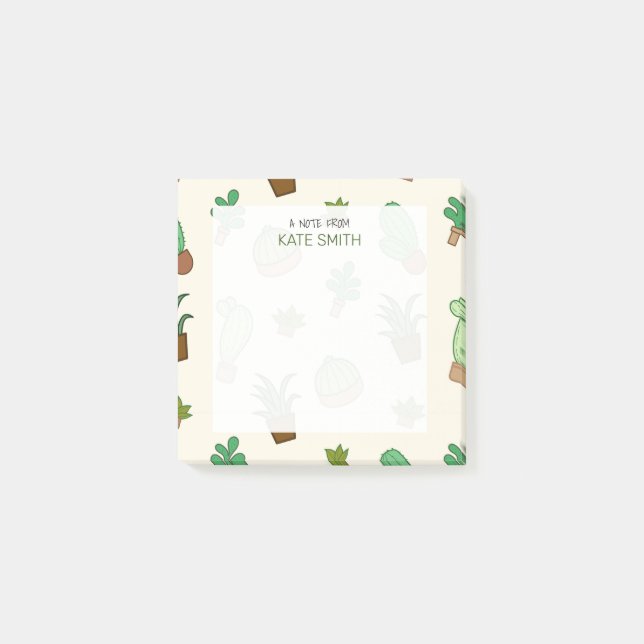 Post-it® Succulents et cactus illustrés mignons (Devant)
