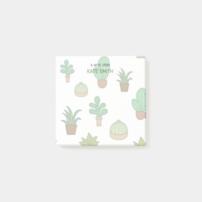 Post-it® Succulents et cactus illustrés mignons (Devant)