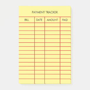 Post-it® Suivi de paiement jaune personnalisé