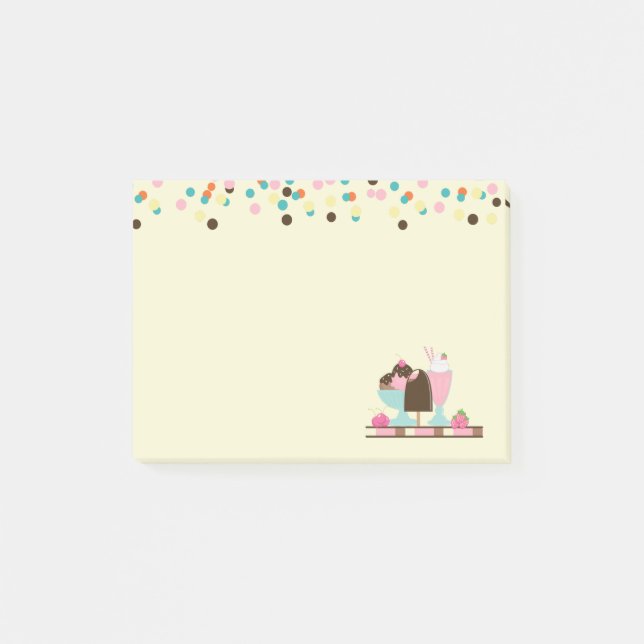Post-it® Sundae et Confetti, crème glacée (Devant)