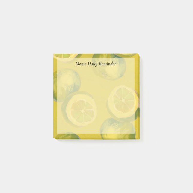 Post-it® Sunny Yellow Painterly Lemon Mom Reminder (Devant)