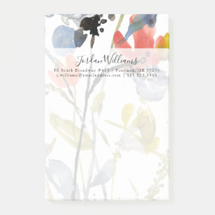 Post-it® Superposition de fleurs - Aquarelle Fleurs et tige