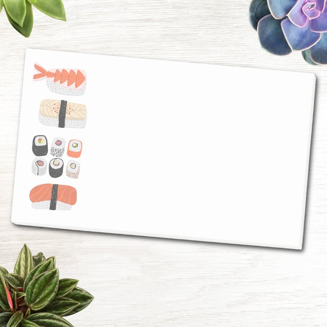 Post-it® Sushi Nigiri Maki Roll Japanese Food Art (Fun Japanese sushi post-it sticky notes for cooks and food lovers)