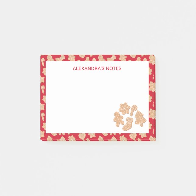 Post-it® Sweet Christmas Gingerbread Motif de cookies (Devant)