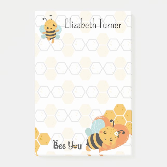 Post-it® Sweet Honeycomb & Bumble Bees Bee You Personnalisé (Devant)