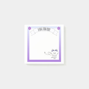 Post-it® Sweet Kitty Graphisme Purple Bordure Personnalisée
