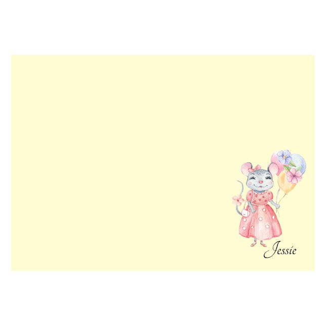 Post-it® Sweet Little Mouse Ajouter Nom Choisir Couleur Pos (Créateur téléchargé)