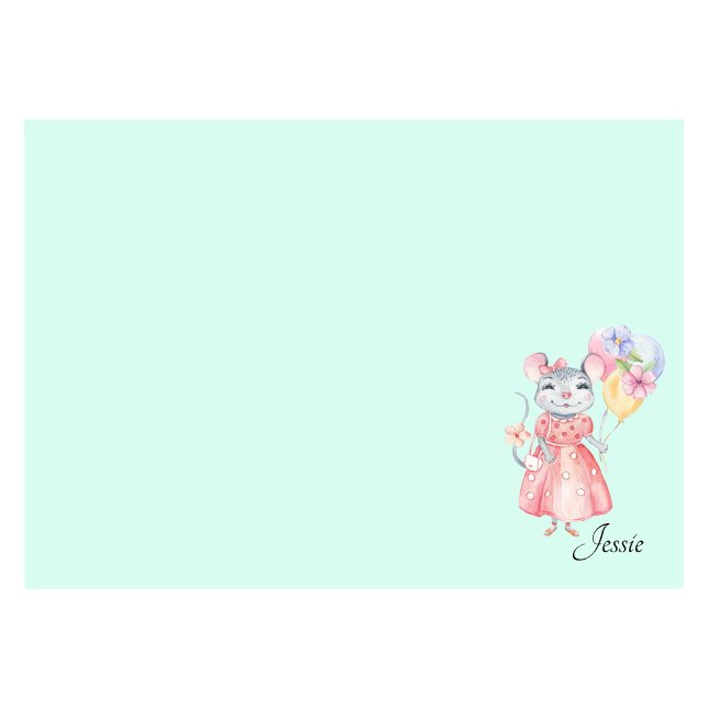 Post-it® Sweet Little Mouse Ajouter Nom Choisir Couleur Pos (Créateur téléchargé)
