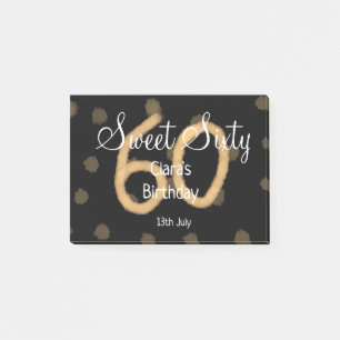 Post-it® Sweet Soixante ajouter nom date anniversaire Polka