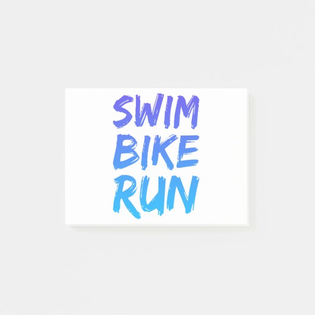 Post-it® Swim Bike Run superbe design (Devant)