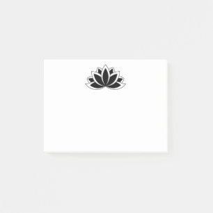 Post-it® Symbole bouddhiste noir blanc original Fleur Lotus