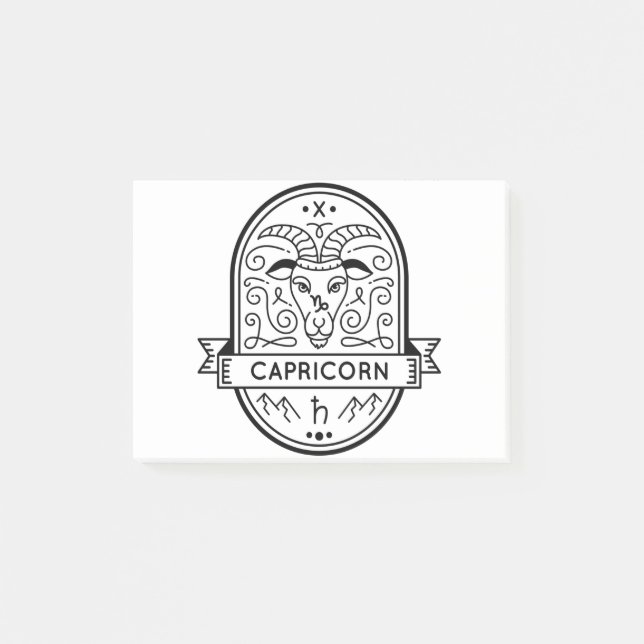 POST-IT® SYMBOLE DE BADGE ZODIAC CAPRICORN STROKE (Devant)