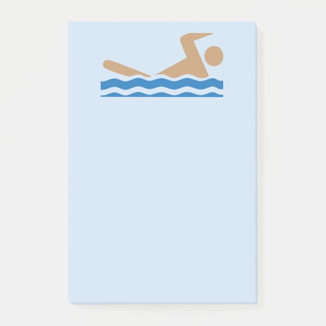 Post-it® Symbole de l'icône de natation en couleur (Devant)