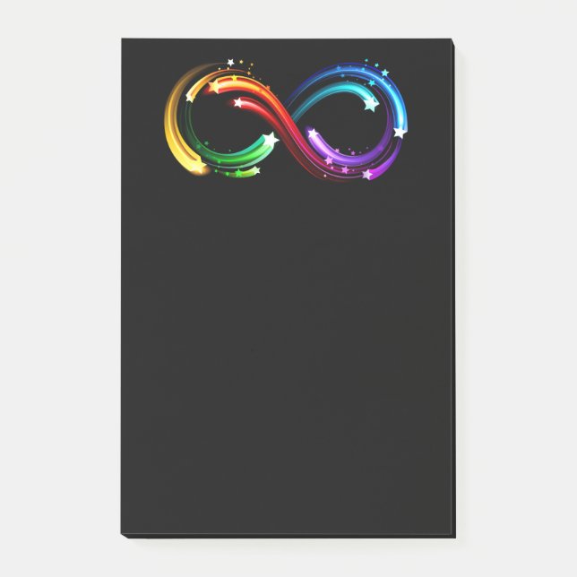 Post-it® Symbole de l'infini des comètes arc-en-ciel (Devant)